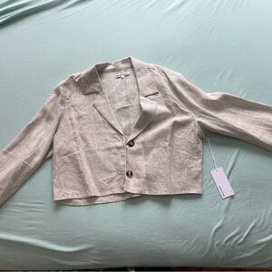 Women's Beige Reformation Linen Jacket